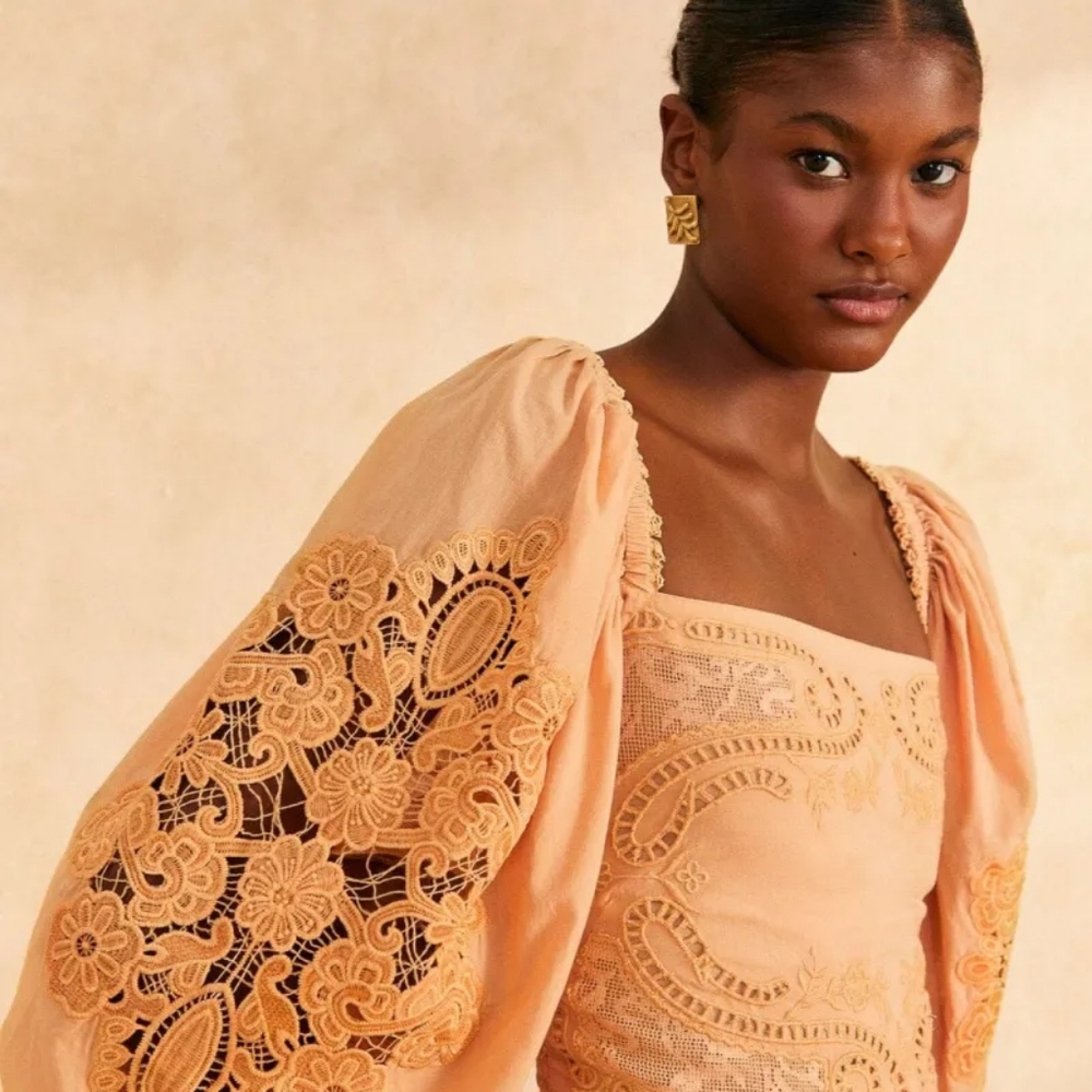 FARM Rio Peach Embroidered Blouse - Picture 2 of 11